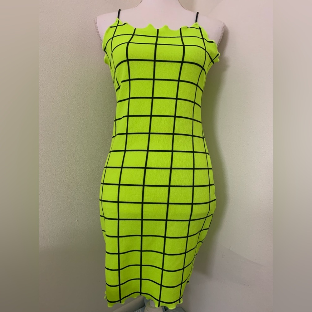Neon green dress Medium